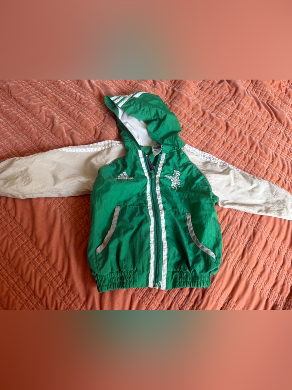 Vintage adidas green windbreaker 18mos zip up